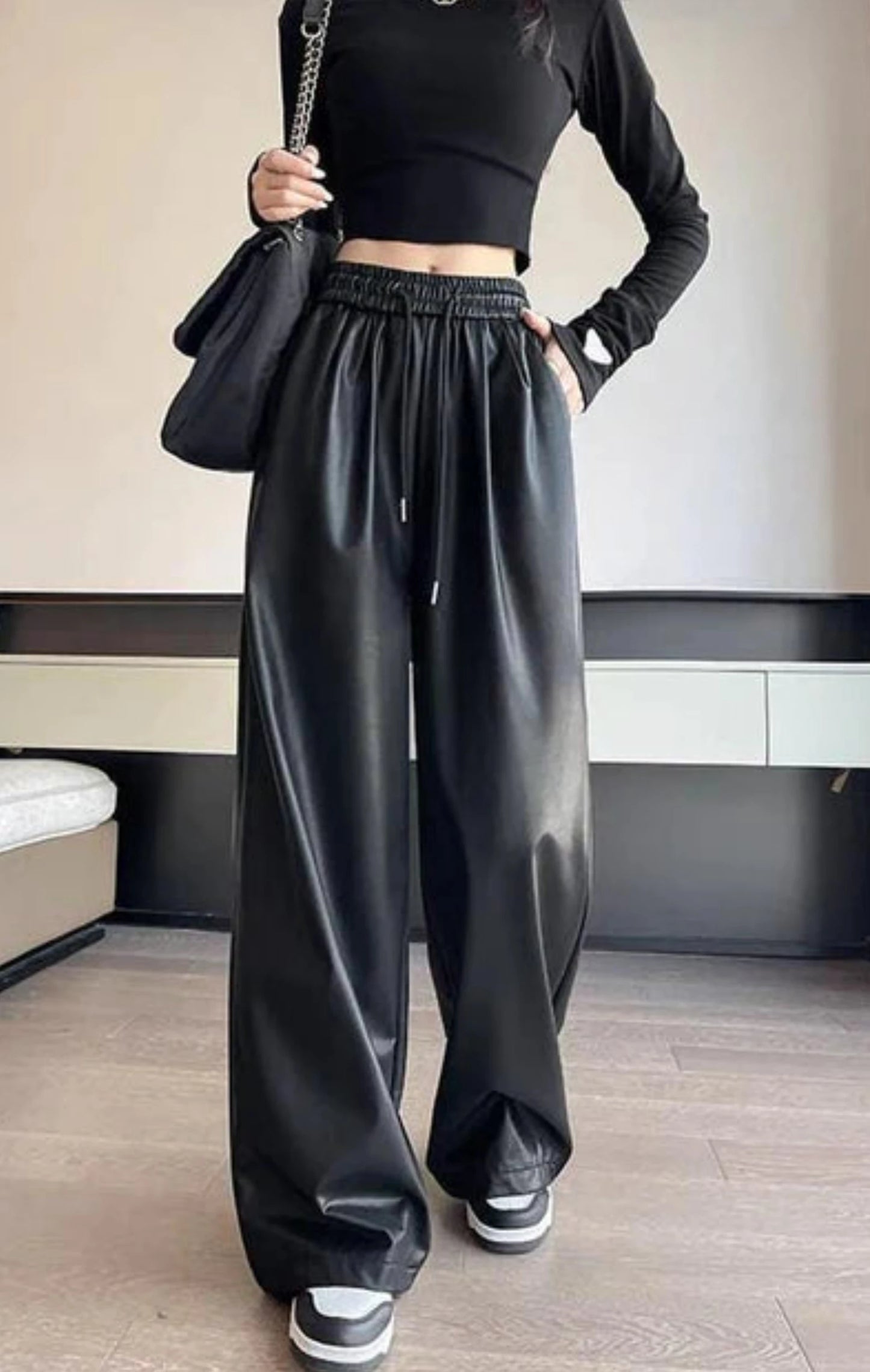 Naomi Wide Leg Faux Leather Pants