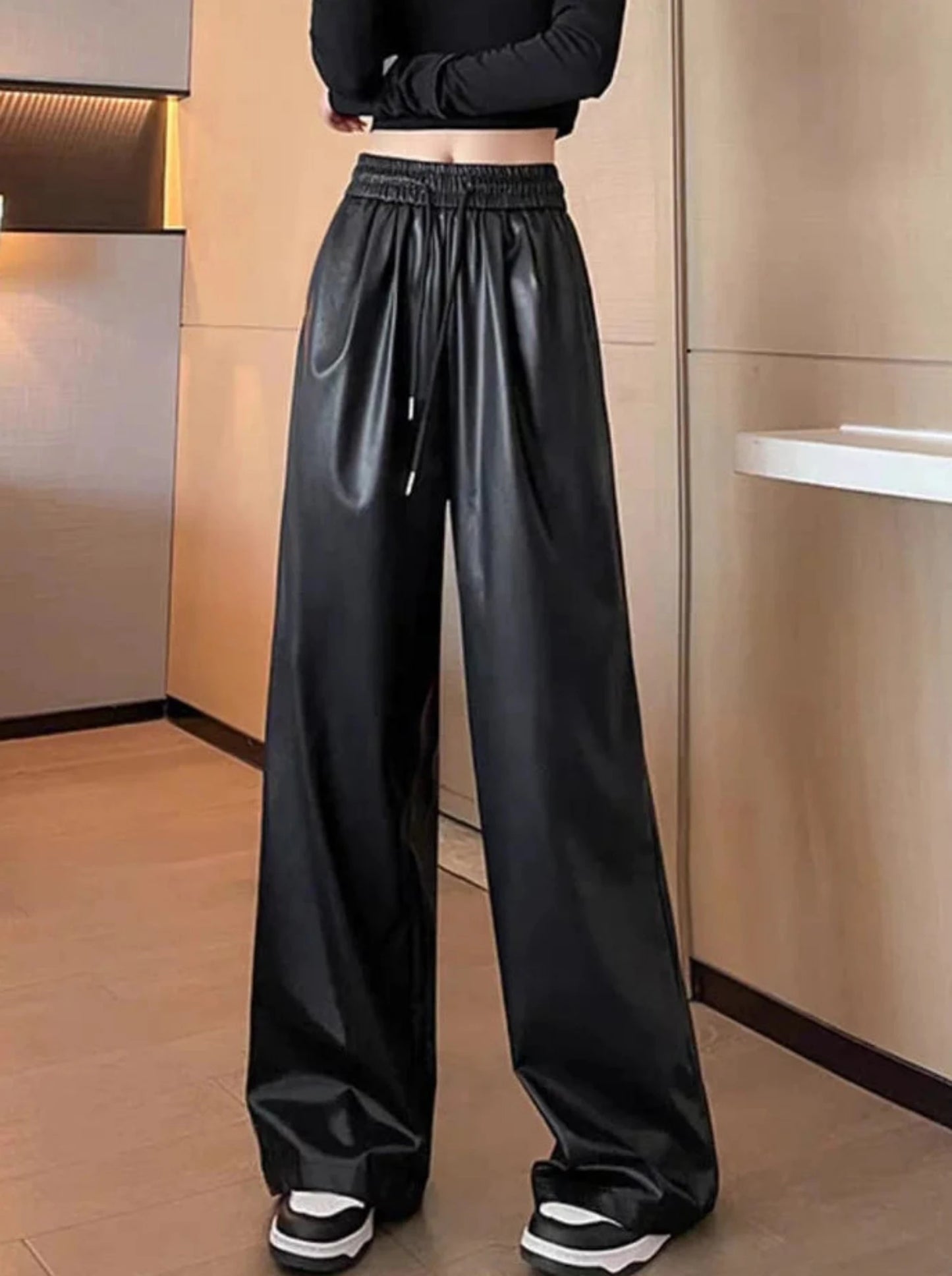 Naomi Wide Leg Faux Leather Pants