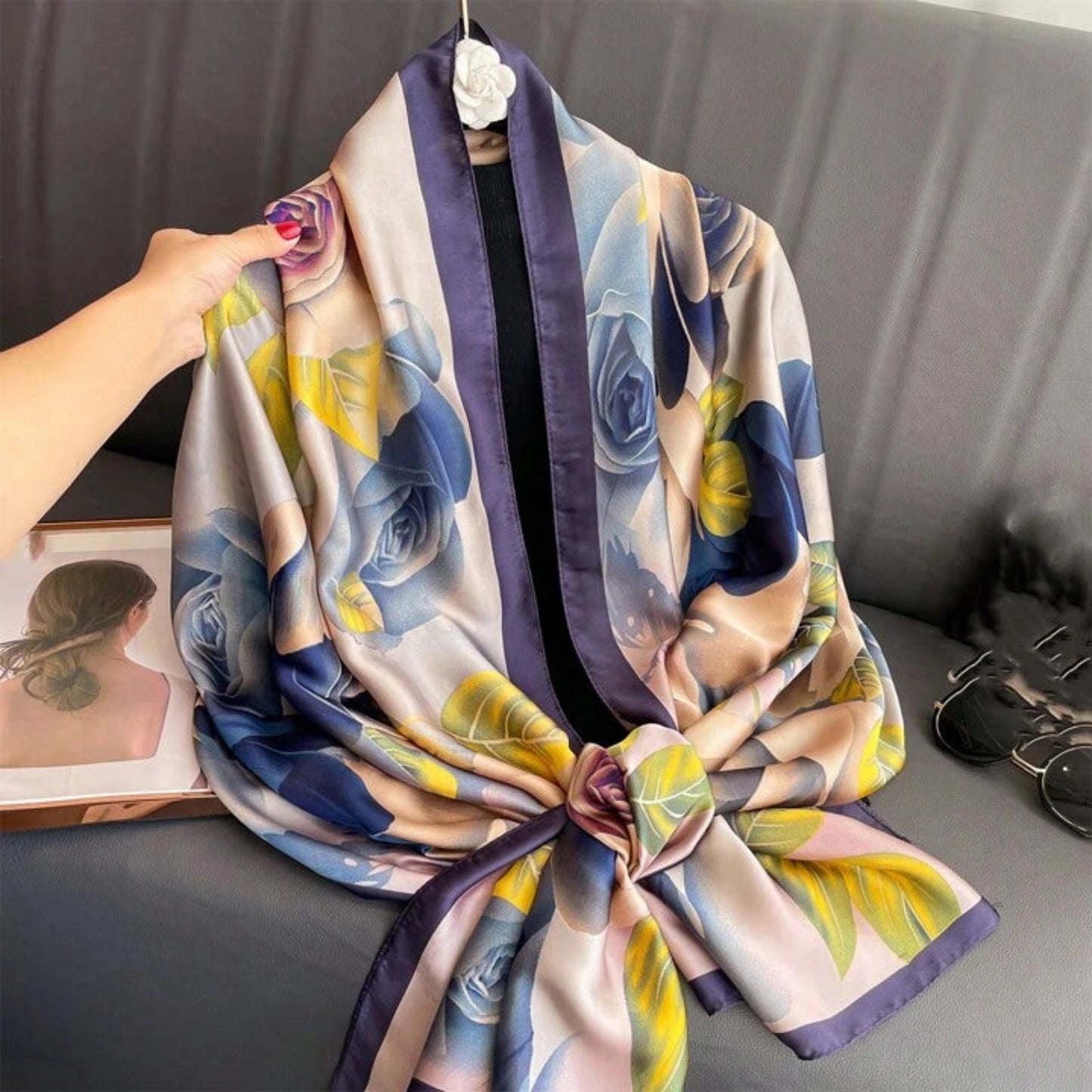 Leni Floral Silk Stole