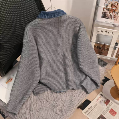 Kever Denim Detailed Sweater