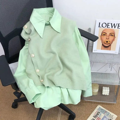 Kalinda Shirt & Pullover Set