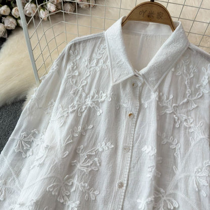 Mahem Boho Embroidered Sheer Shirt