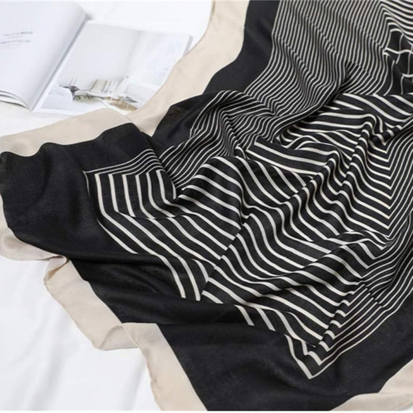 Midnight Lines Satin Stole