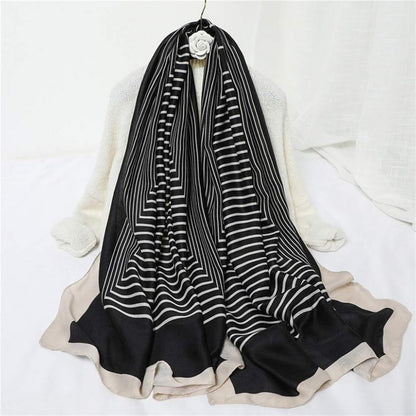 Midnight Lines Satin Stole