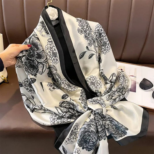 Miss Elegant Floral Silk Scarf