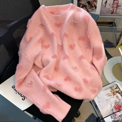 Pearl Heart Cozy Sweater