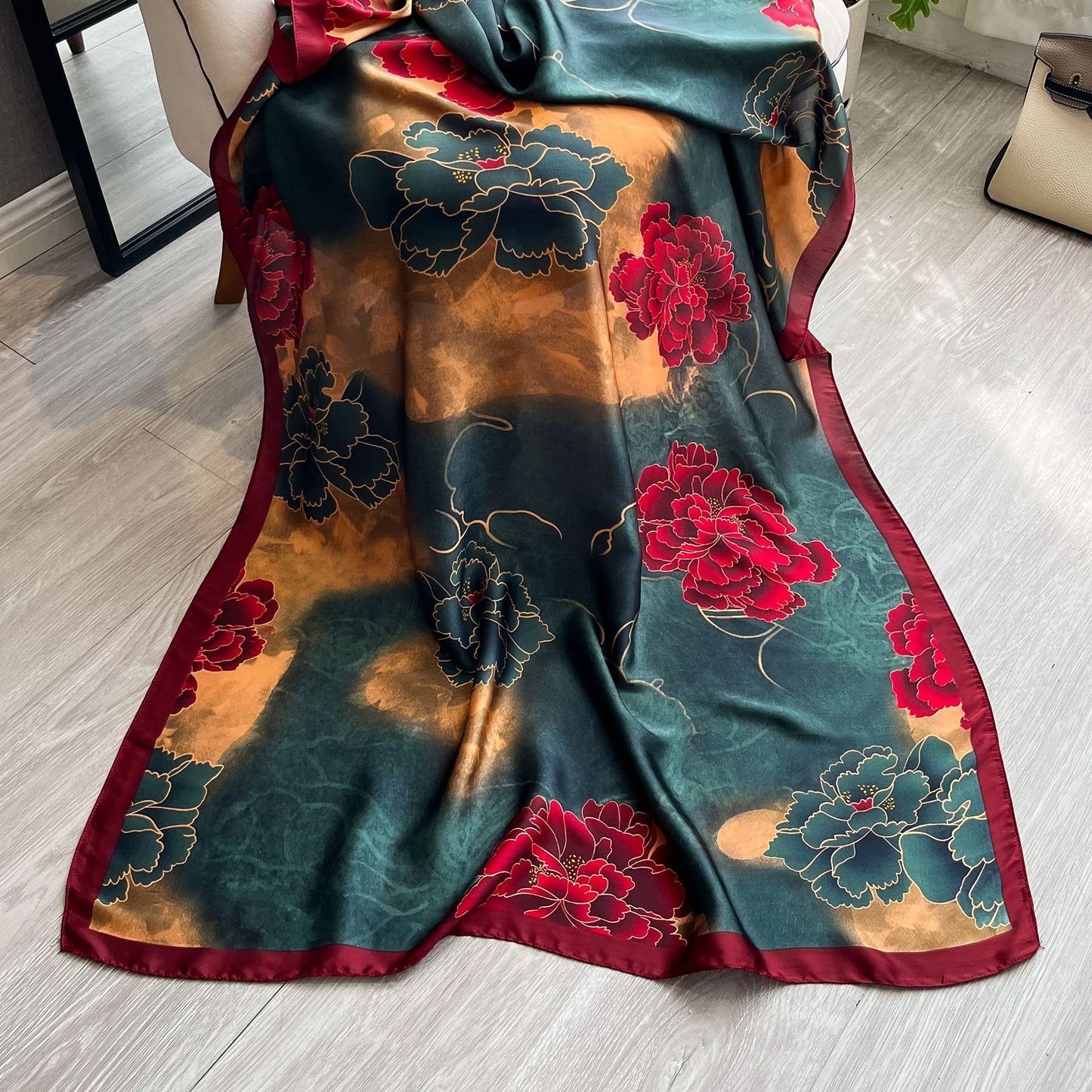 Regal Peony Luxe Silk Stole
