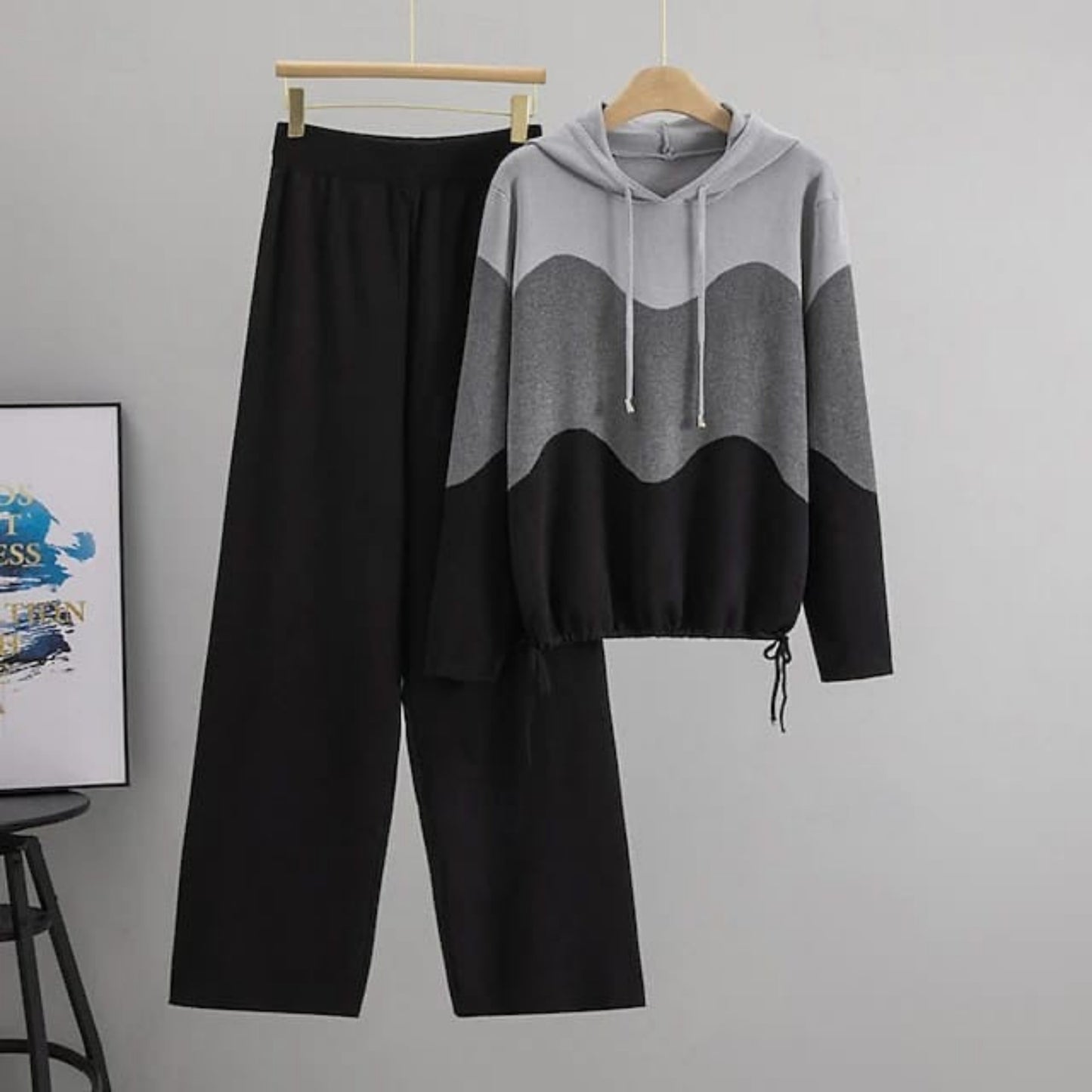Shey Knit Color Block Loungewear Set