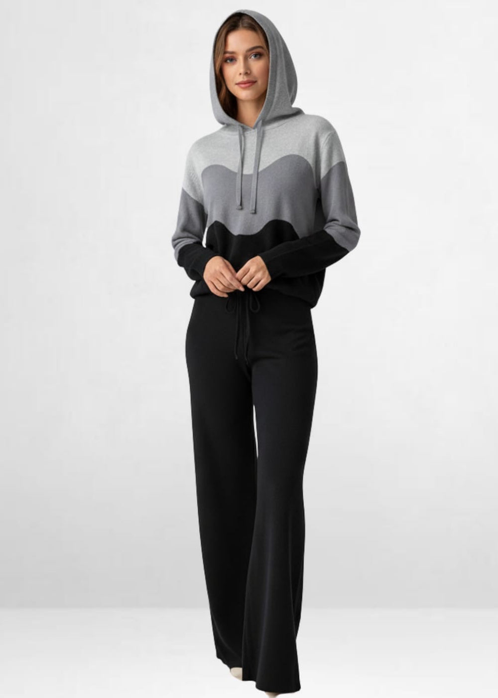 Shey Knit Color Block Loungewear Set