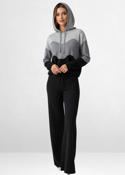 Shey Knit Color Block Loungewear Set