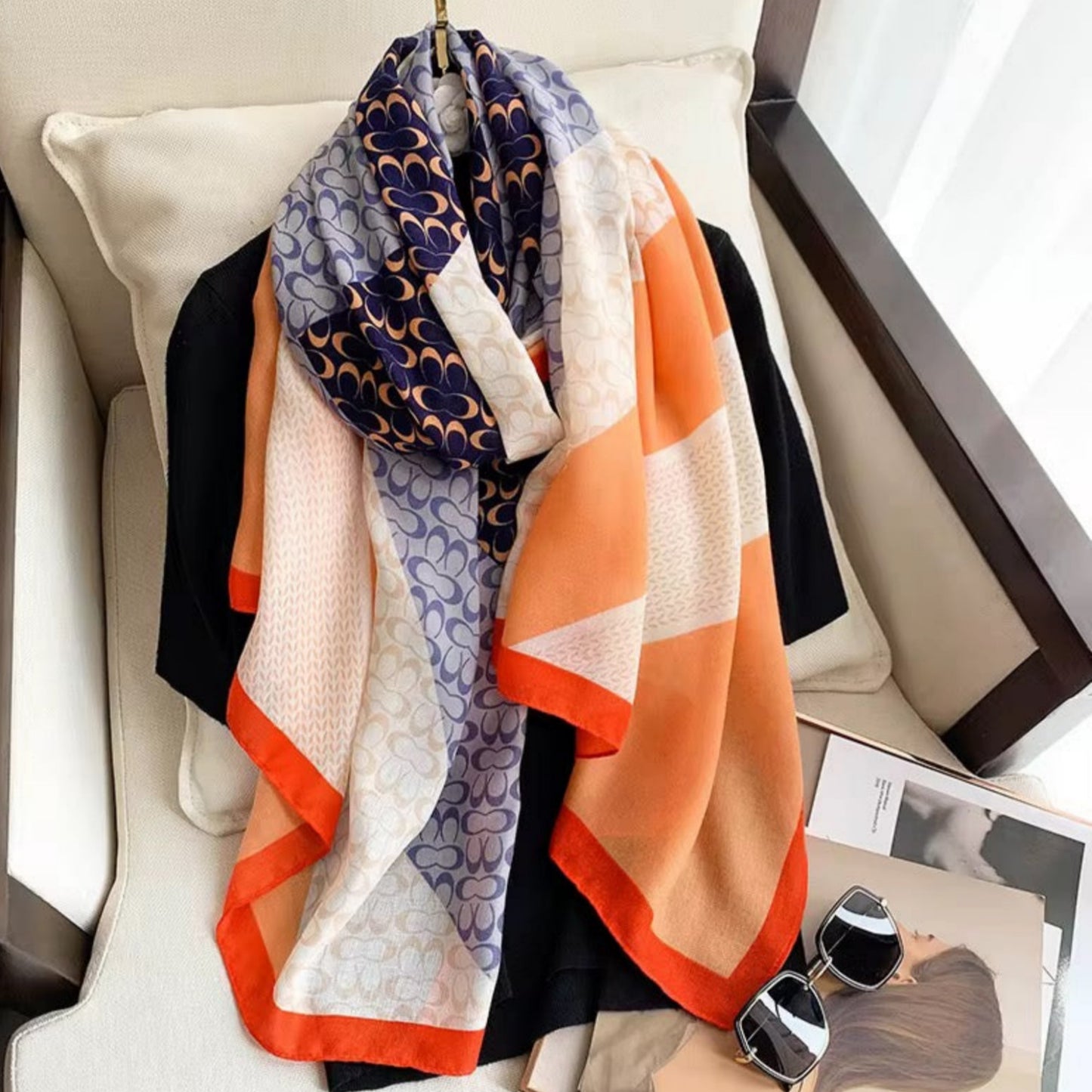 Sunset Aura Cotton Stole