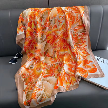 Sunset Blaze Floral Silk Stole