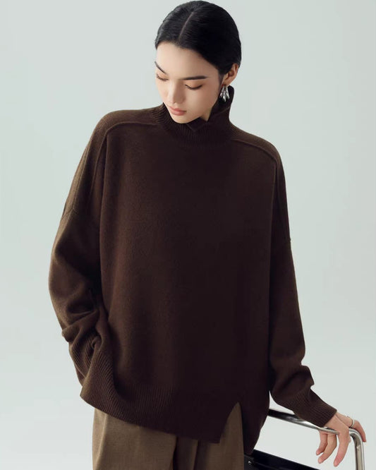 The Oversized Luxe Turtleneck Tunic Sweater