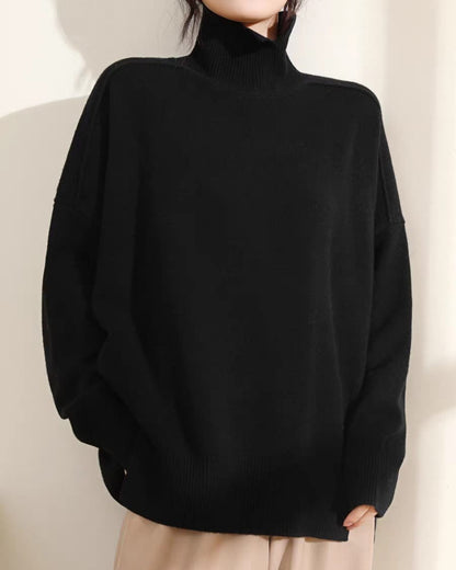 The Oversized Luxe Turtleneck Tunic Sweater