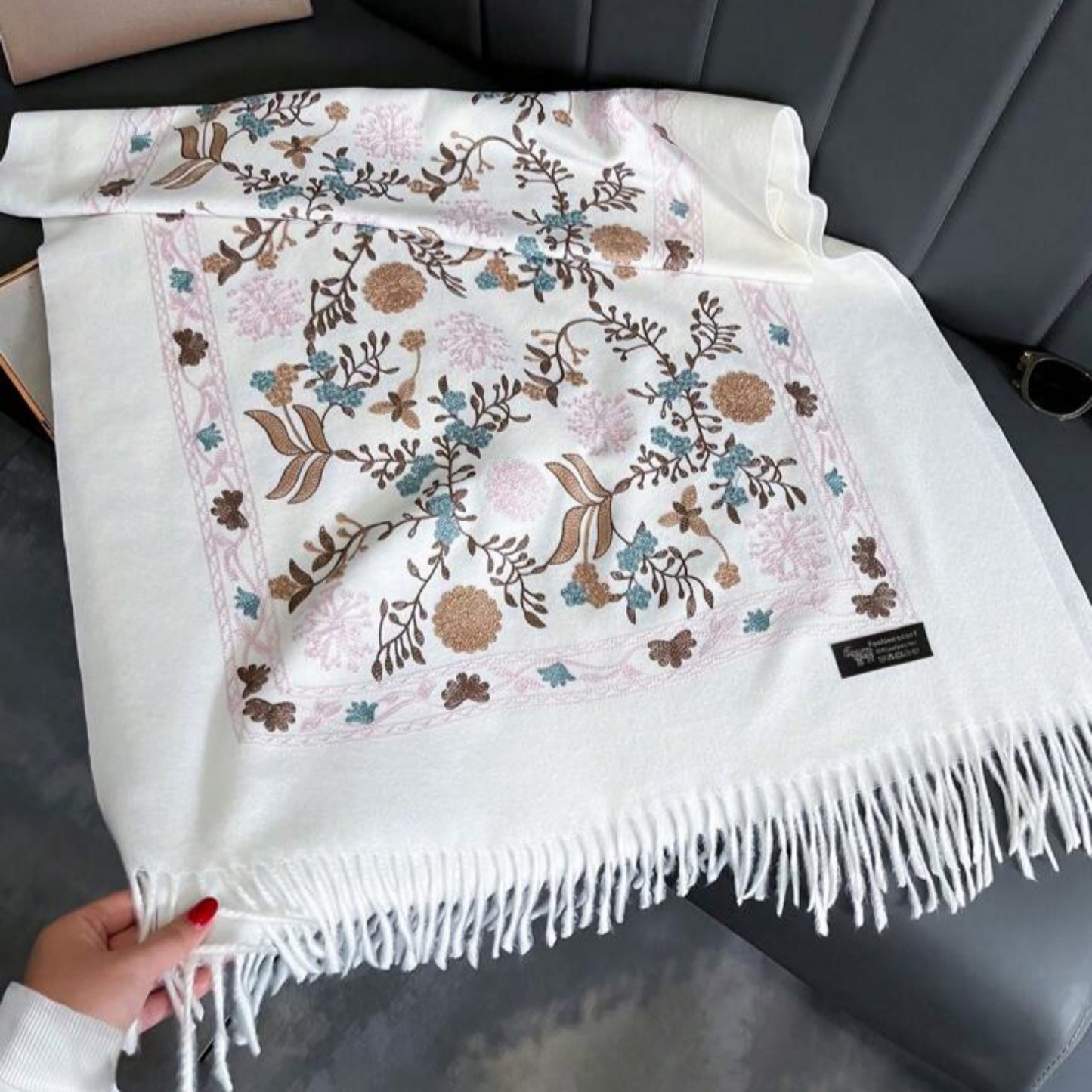 The Winter Bloom Cashmere Wrap