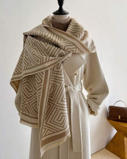 Two tone Labyrinth Winter Wrap and Shawl