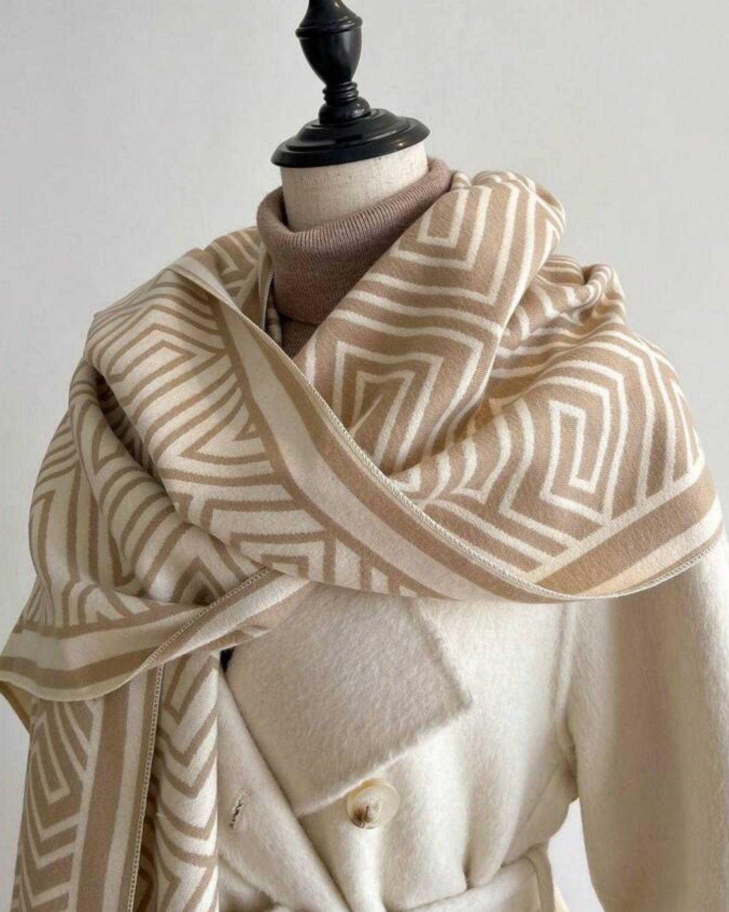 Two tone Labyrinth Winter Wrap and Shawl