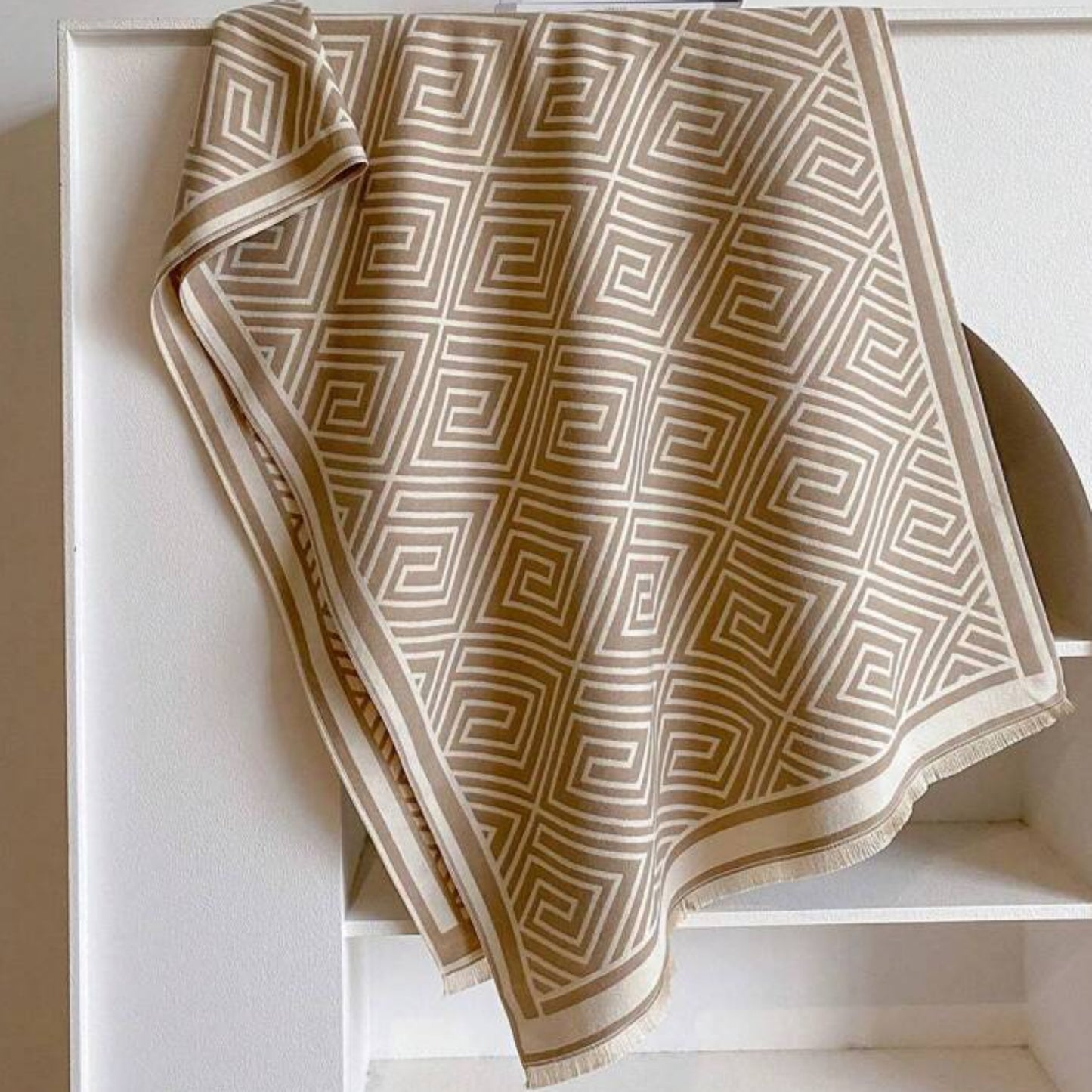 Two tone Labyrinth Winter Wrap and Shawl