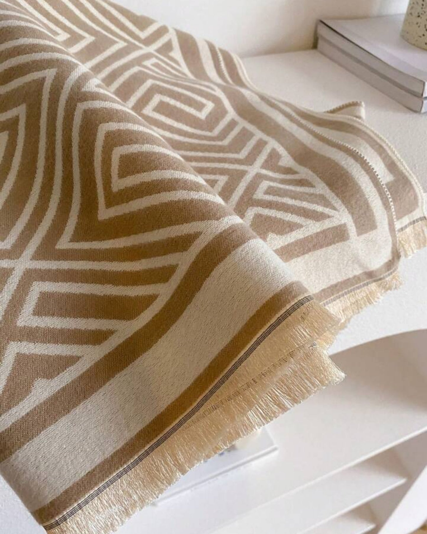 Two tone Labyrinth Winter Wrap and Shawl