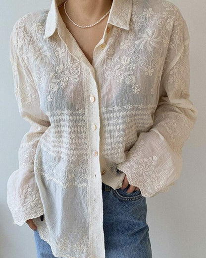 Whispered Petals Lace Shirt