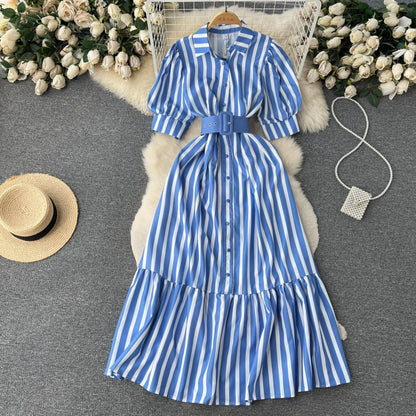 Zetzy striped high waist dress