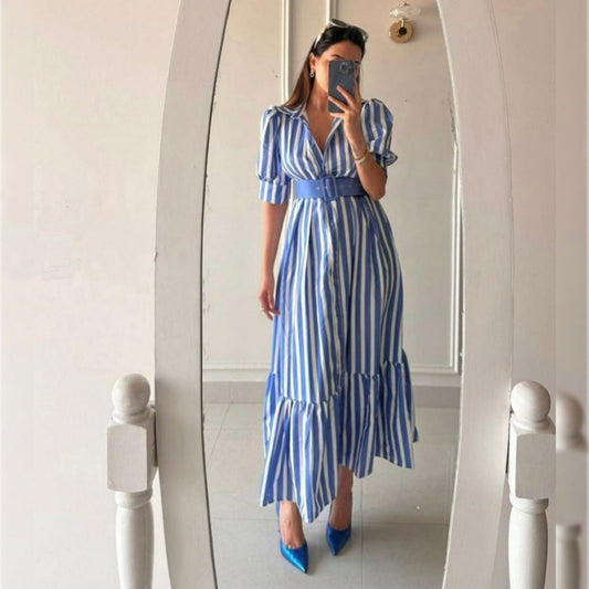 Zetzy striped high waist dress